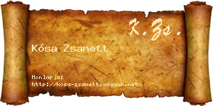 Kósa Zsanett névjegykártya
