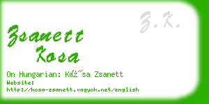 zsanett kosa business card