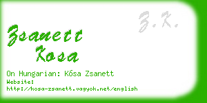 zsanett kosa business card